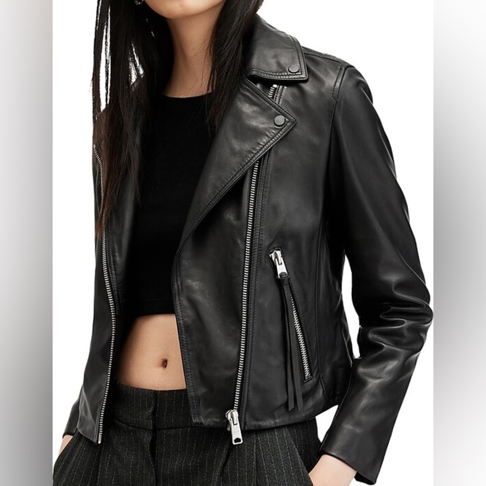 All Saints black Leather Jacket
